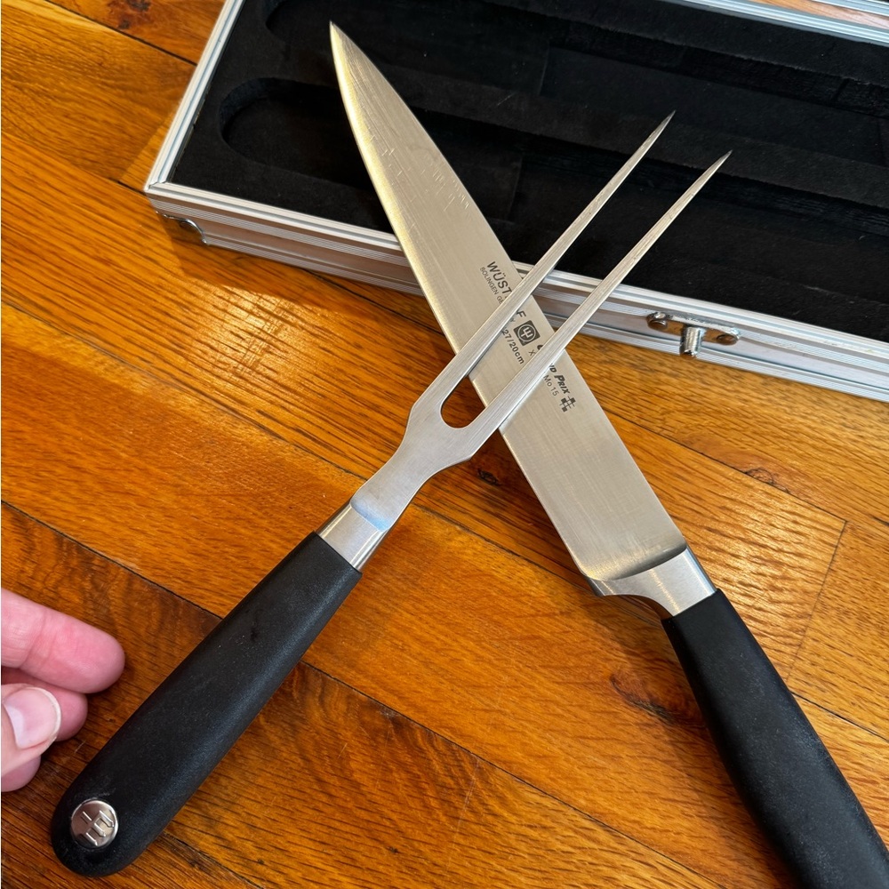Wusthof Black and Silver Carving Set
